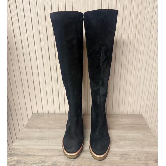 Veronica Beard Andora Knee-High Wedge Boot in Black Size 5.5M - Picture 3 of 16